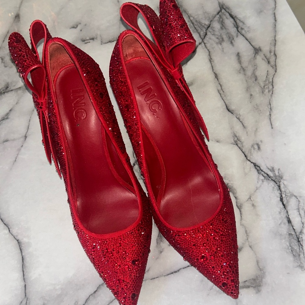 Bedazzled red heels -